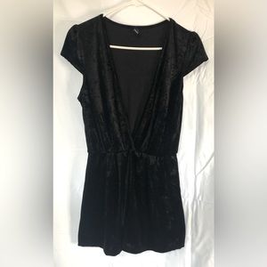Windsor black crushed velvet romper M
